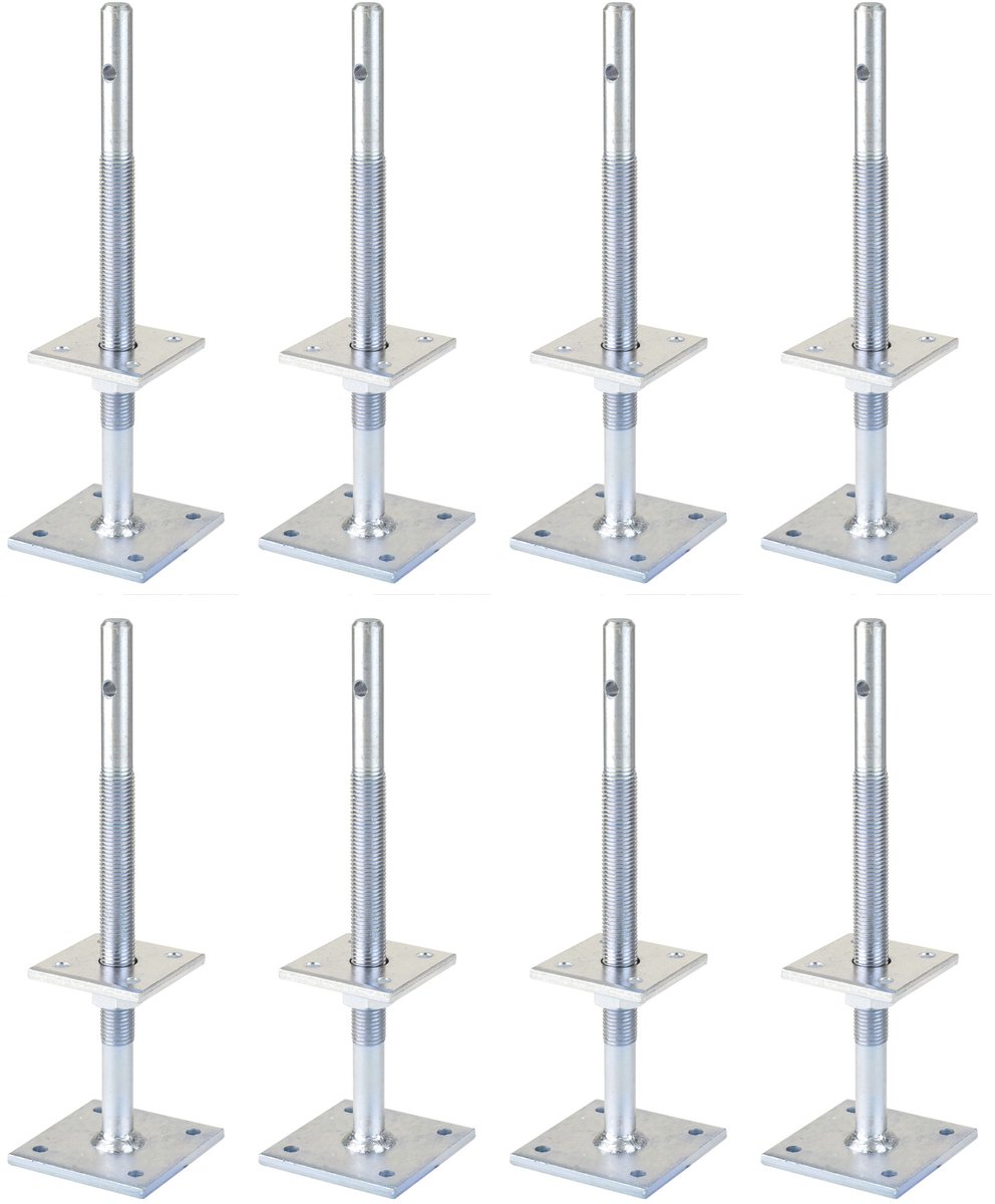 Alberts 8 x I-paaldrager, in hoogte verstelbaar 100 - 230 mm, hoogte 340 mm, elektrolytisch verzinkt, dickschichtpassiviert, voor opschroeven