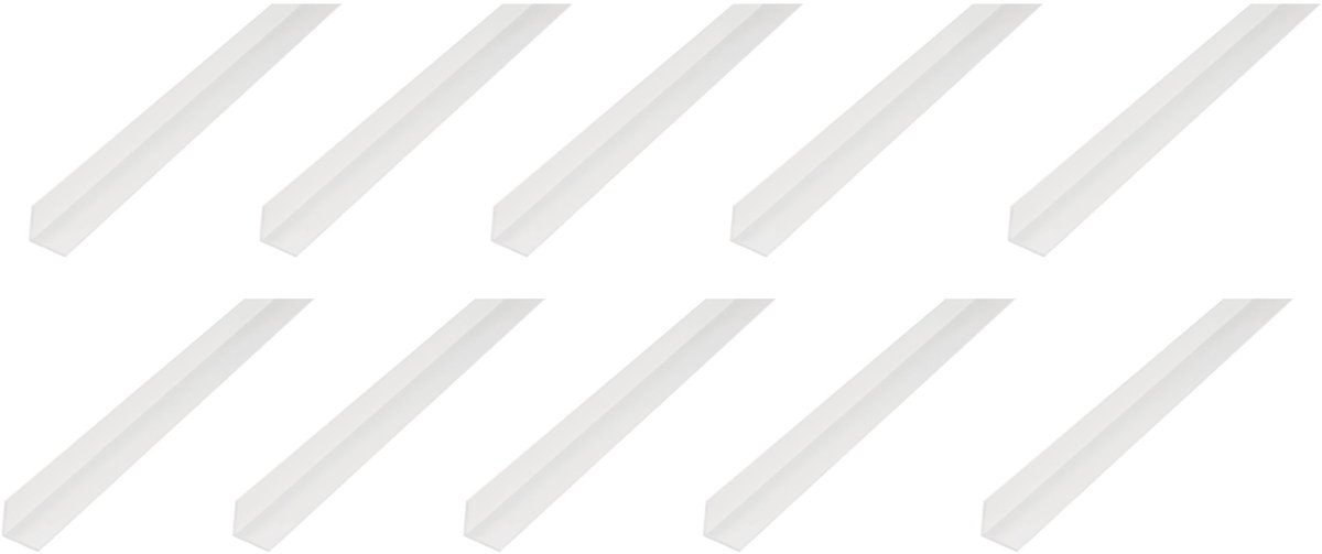 Alberts 10 x hoekprofiel, PVC, wit, 30 x 30 x 2 mm, lengte 1 m