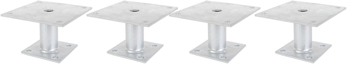 Alberts 4 x paaldrager, plaat 150x100 mm, buis-Ø 42 mm, thermisch verzinkt, voor opschroeven