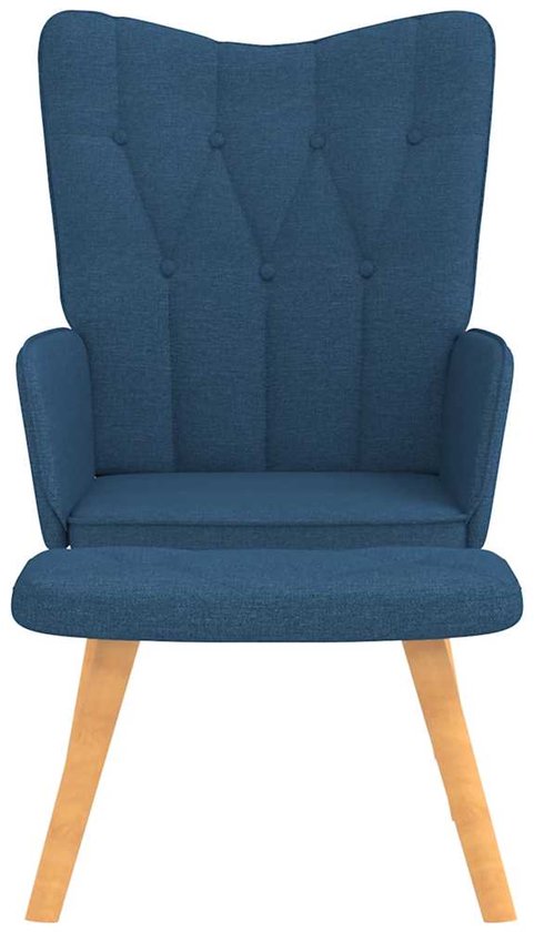 vidaXL Chaise de relaxation avec repose-pieds 62x68,5x96 cm Tissu Bleu
