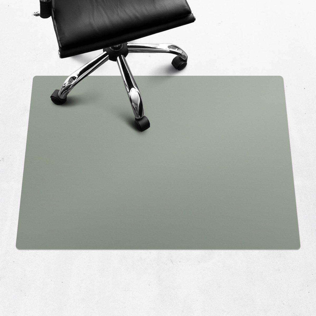 Wallfluent - Vloerbeschermer Steengroen - 100x70 cm - Grijsgroen Bureaustoelmat - Rechthoekig - Vloerbeschermer Harde Vloer-Stoel Mat-Werkplekdecoraties - Pastel- en aardse kleuren