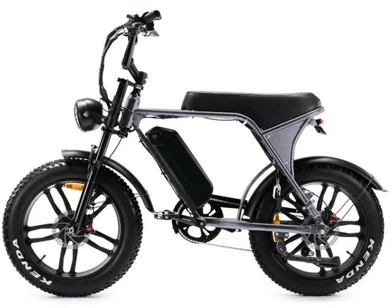 OUXI V8 Elektrische Fatbike - Ingebouwd Alarmsystseem - Inclusief Achterzitje - Inclusief Voetsteuntjes - 20 Inch - 250W Motor - 7 Versnellingen - 60 km Actieradius - Hydraulische Schijfremmen - Zwart van Ouxi — afbeelding 3