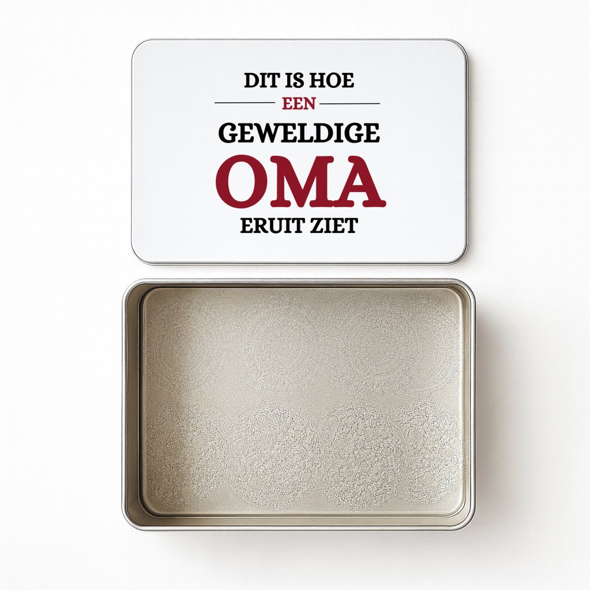 Hacebo® - Geweldige oma eruit ziet koektrommel rechthoekig - Oma - beste oma - koekblik – koektrommels – bewaarblik - snoeptrommel - verjaardagscadeau - cadeau voor oma - gift - koek trommel - 20 x 13 CM