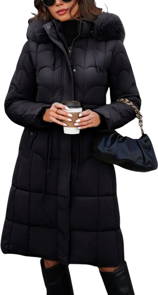 Nivard Winterjas Dames Parka Winter Jas Volwassen Stijlvol Zwart