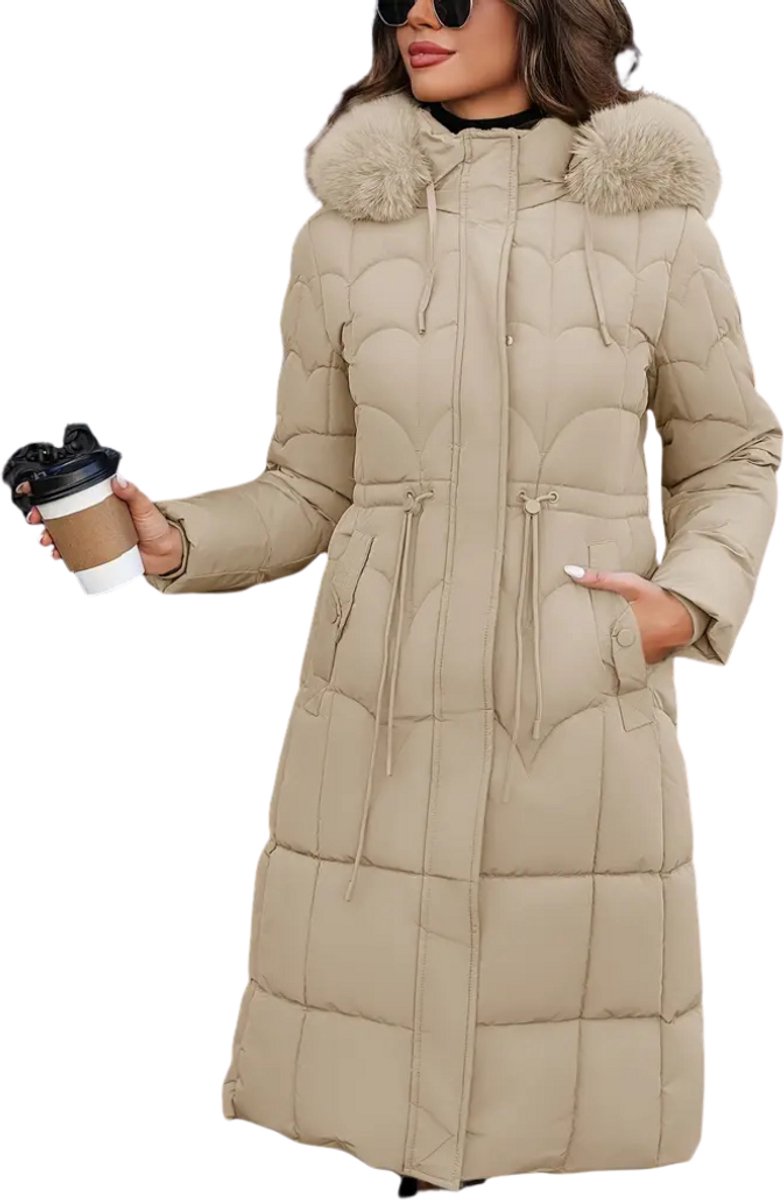 Nivard Winterjas Dames Parka Winter Jas Volwassen Stijlvol Beige