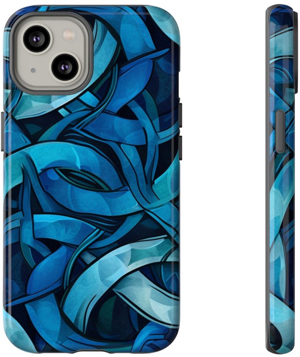 Blauw Keltisch Knoopmotief – Telefoonhoesje Geschikt voor iPhone 14