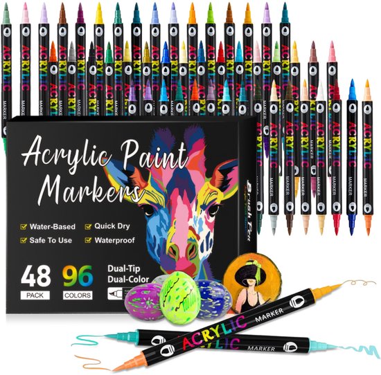 NICETY 144 Farben Acrylstifte für Steine wasserfest - 72