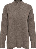 Only Trui Onlhazel Ls Highneck Overs Pull Knt 15352853 Brown Lentil Dames Maat - L