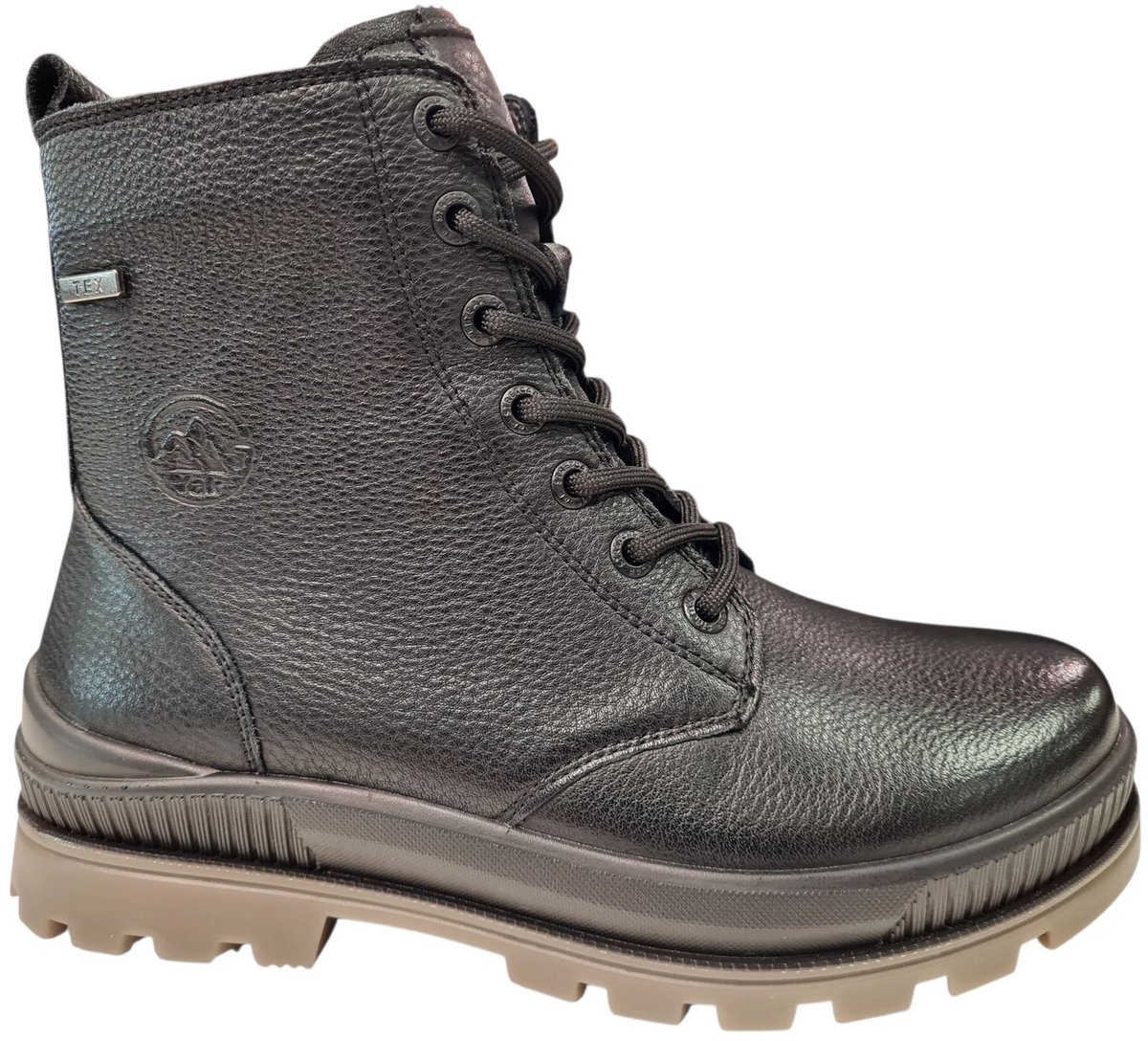 G Comfort Zwarte Yak Leren Dames Veterboots - Zwart - 39