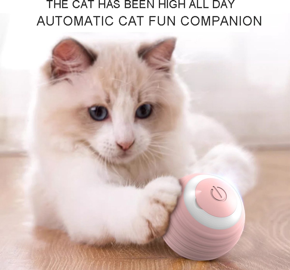 elektrische speelbal -slimme interactieve -kat en hond speelgoed-katten speelgoed -roze