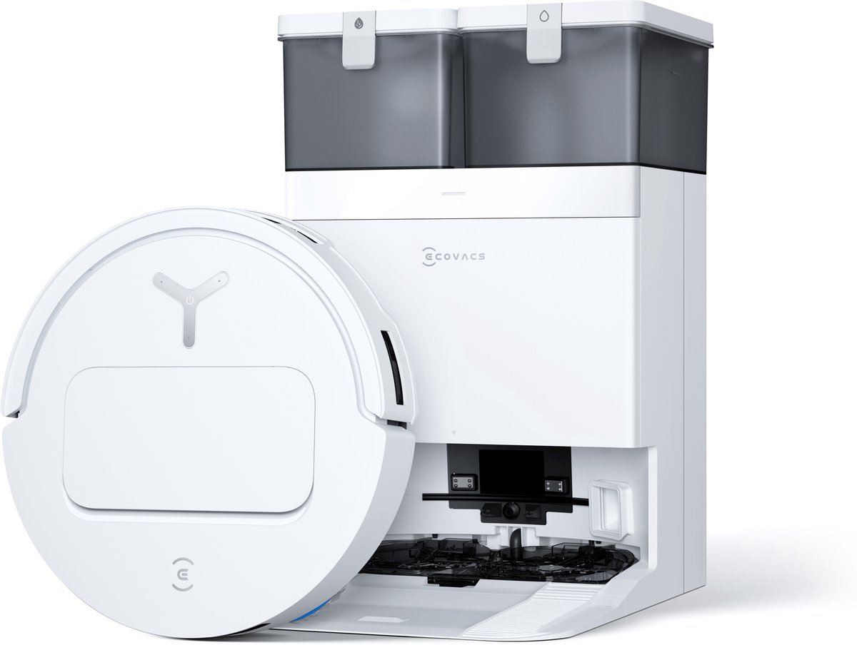 ECOVACS - DEEBOT T50 Omni wit Gen 2 EU - Stofzuig- en dweilrobot - 21.000 Pa zuigkracht- Zelfreinigende Robotstofzuiger met Warmwater – Dweilsysteem - Automatisch Leegstation - Geschikt voor dierenharen