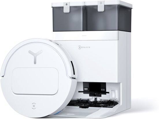 Ecovacs - DEEBOT - T50 OMNI WHITE GEN 2 EU - Stofzuig- en dweilrobot - 21.000 Pa suction power - TruEdge 2.0 - adaptive Edge Mopping - ZeroTangle 2.0 -AIVI 3D 2.0 - 9 mm Mop-lifting - Hot Water Mop Washing - YIKO 2.0