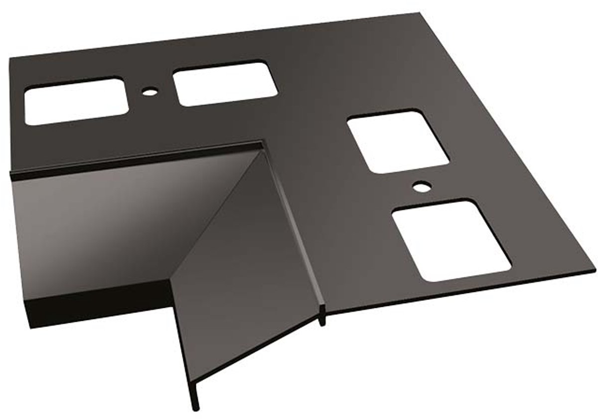 Renoplast® Aluminium Binnenhoek 90° Voor Dakrandprofiel K100 Grafiet - Afwerking Van Terrassen En Balkons - Tegelvloeren Op Lijmmortel - Waterafvoersystemen Hoekprofiel - Gepoedercoat