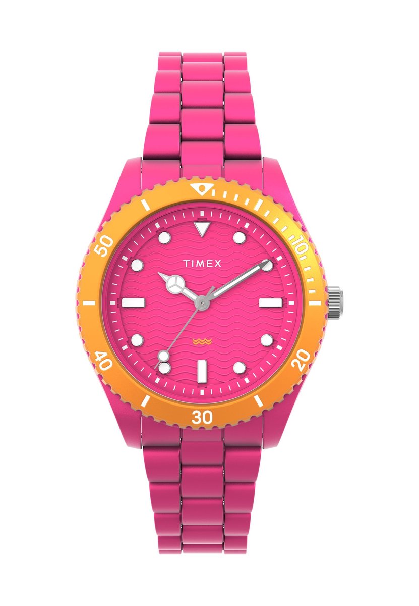 Timex Timex Legacy #Tide™ - Ocean Diver Inspired Quartz Analoog Horloge Roze Kast: 100% #Tide Ocean Materiaal® | Armband: 100% #Tide Ocean Materiaal® 37 TW2Y04600AJ, TW2Y04700AJ, TW2Y04800AJ