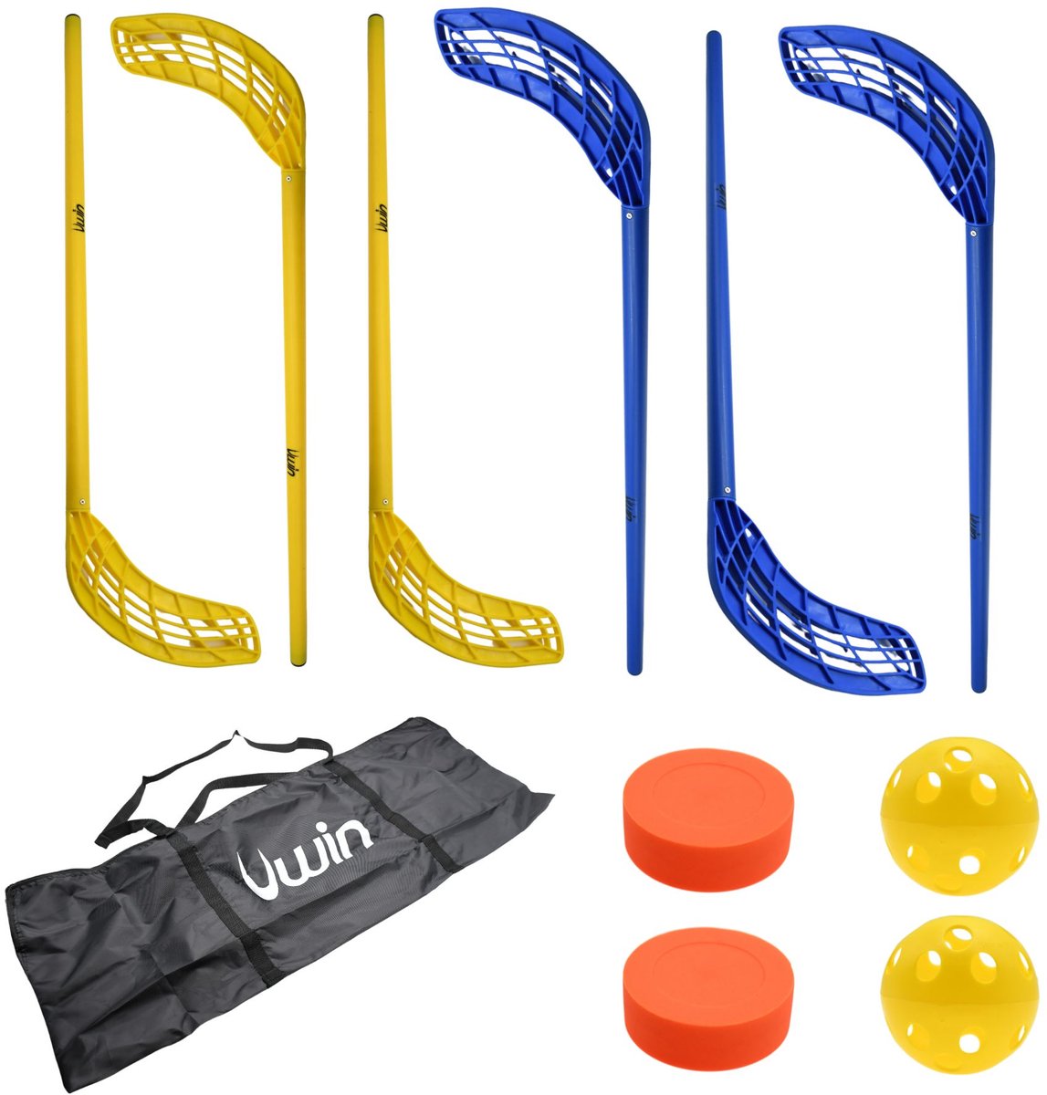 Uwin hockey set plastic - speelplezier voor kinderen - multicolor.