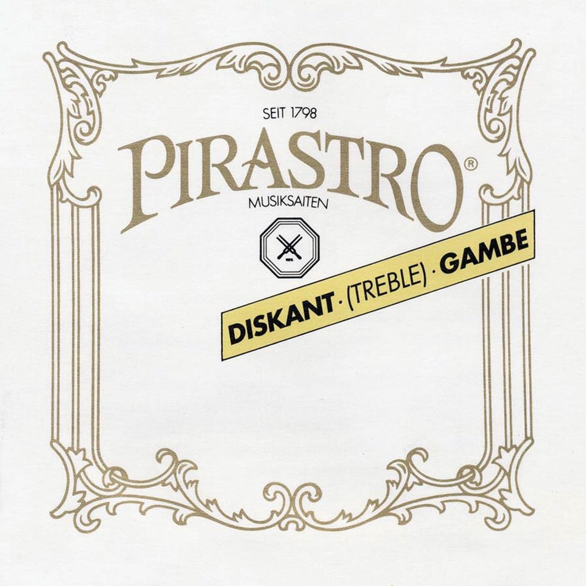 Pirastro P254630 treble-gamba string D-6 (21 3/4), gut core, silver