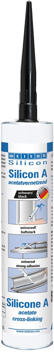 WEICON Silicon A – 310 ml Zwart – Permanent Elastisch