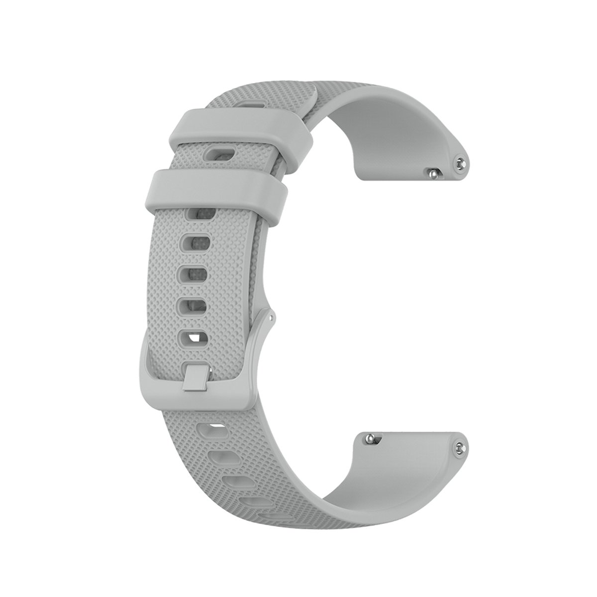 Qelus Grijs 20mm Universele Siliconen Horlogebandje - Snelsluiting, Waterdicht, RVS Gesp - Verstelbare - Passend voor Pols 130-220mm - Voor Smartwatch Traditioneel Horloge