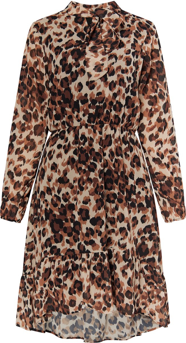 Faina Jurk met leo-opdruk beige leo