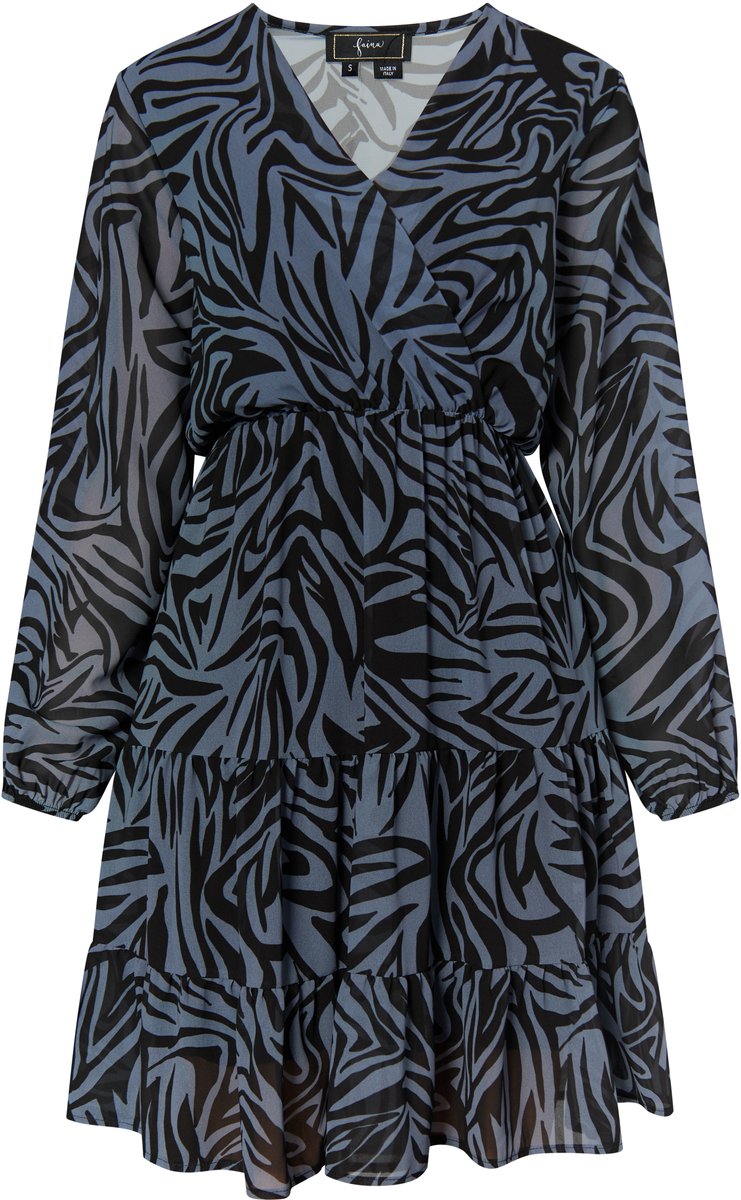 Faina Jurkje met zebraprint grijs/zwart