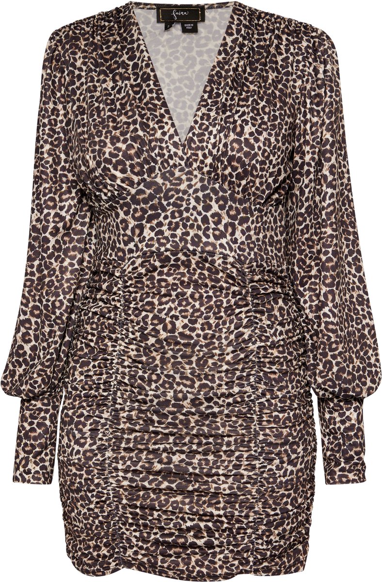 Faina jurk met lange mouwen beige
