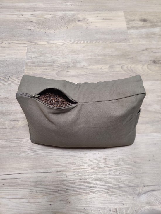 Om Namaste meditatiekussen - mini bolster design Rechthoekig - grijs met Mandala van Om Namaste — afbeelding 2