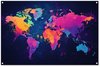 Wereldkaart - Graffiti - Kleurrijk