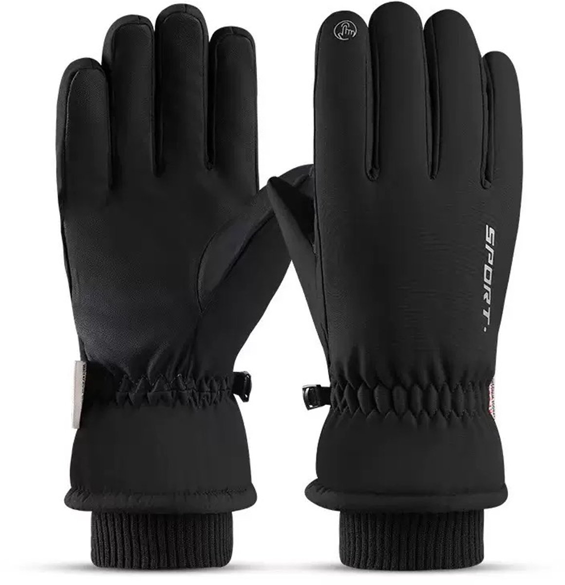 Winterhandschoenen Heren & Dames - Maat XL - Touchscreen - Winddicht & Waterafstotend - Voor Fietsen, Skiën & Outdoor - Zwart