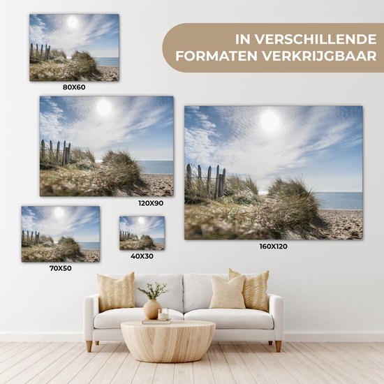 Tableau sur toile Soleil - Nuages ​​- Plage - 80x60 cm - Décoration murale
