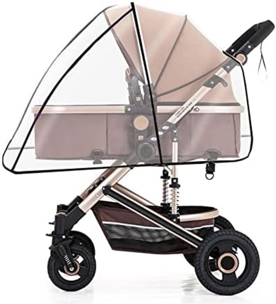 LIROPAU Regenbescherming voor kinderen, regenbescherming, accessoires, regenhoes, regenhoes, transparant, regenhoes, regenhoes, regenhoes voor inklapbare bolderkar met duwgreep