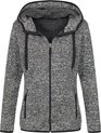 Gilet à capuche en polaire tricotée Stedman pour femme, Grijs foncé, taille L