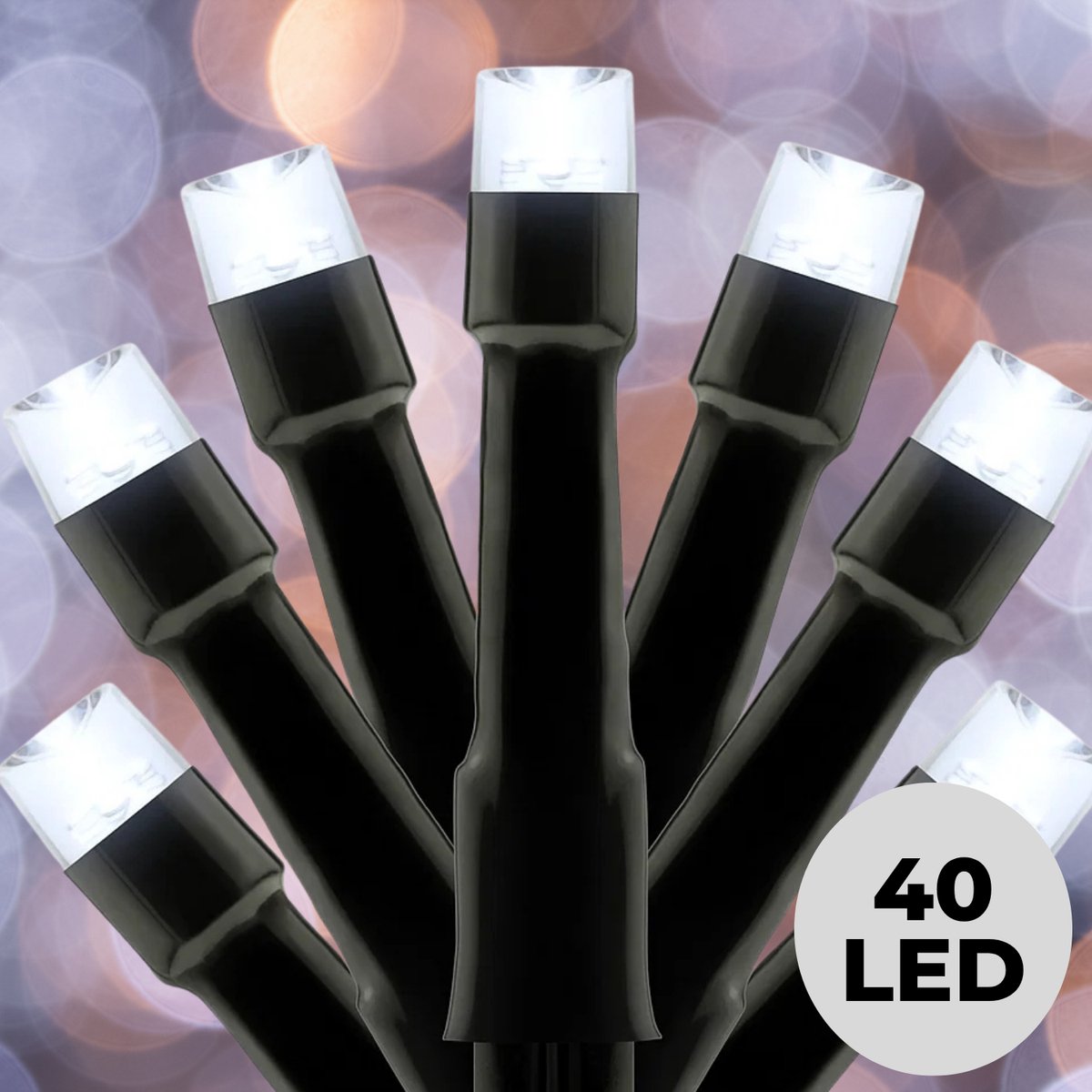 Lomera Kerstboomverlichting - Kerstverlichting - Kerstlampjes Buiten - LED Lichtsnoer - 40 LED Lampjes - 3 Meter Lang - Wit Licht - Lichtfuncties - Met Timer - Geheugen - Ip44 - Binnen en Buiten - Sfeerverlichting - Ijswit Licht