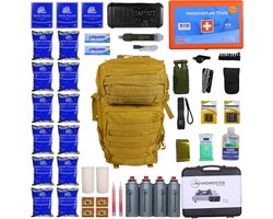 NoodPrepz - Elite noodpakket voor thuis - inclusief noodrantsoen voor 72 uur - survivalpakket met hoogwaardige EHBO-kit – overlevingspakket voor oorlog, stroomuitval en evacuatie – compleet pakket samengesteld volgens advies van de overheid