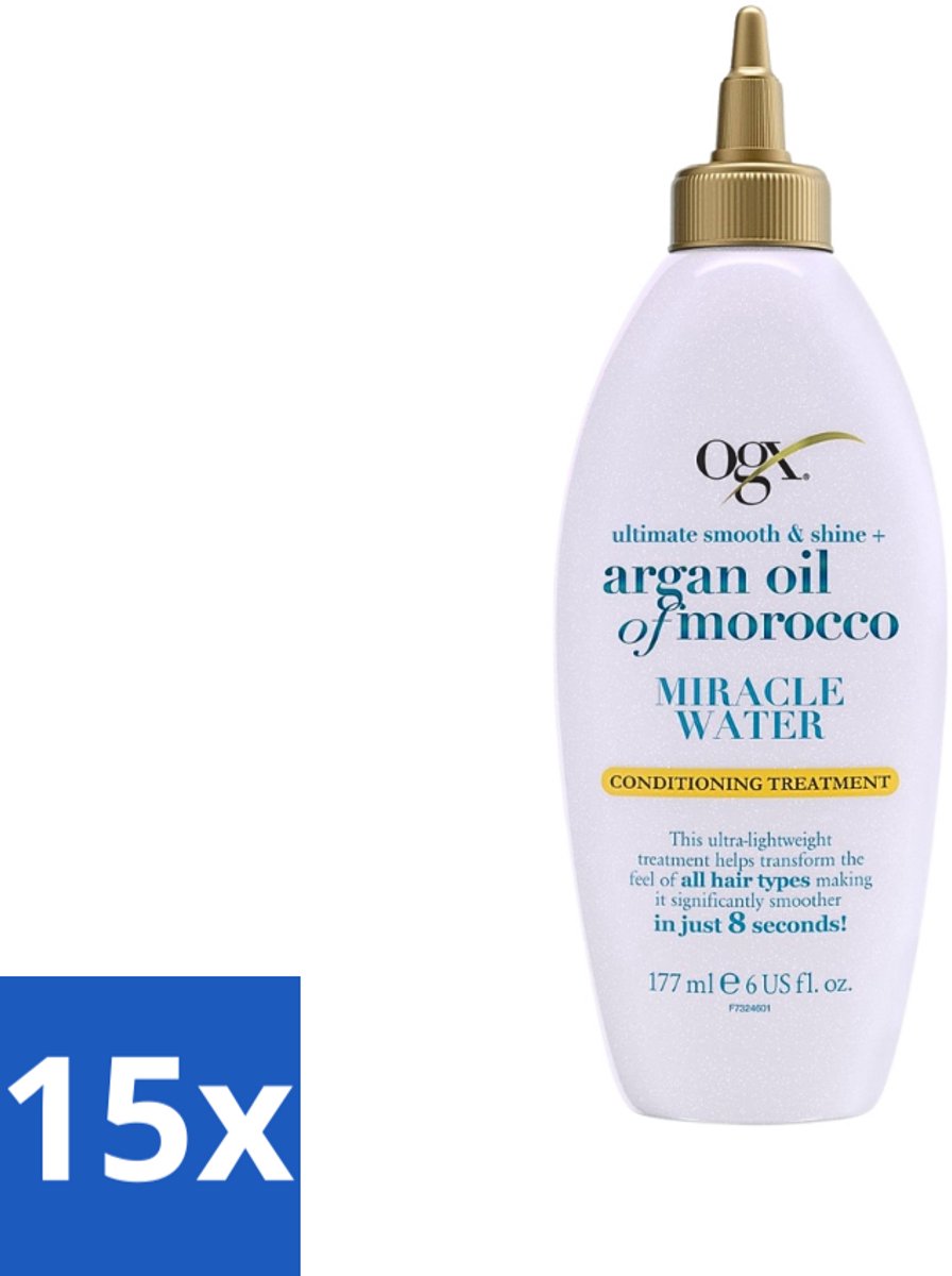 15 x OGX - Argan Oil of Morocco - Miracle Water - Lichtgewicht Hydratie - 177 ml - Haartype - Hydratatie - Arganolie - Glans - Ontwarrer