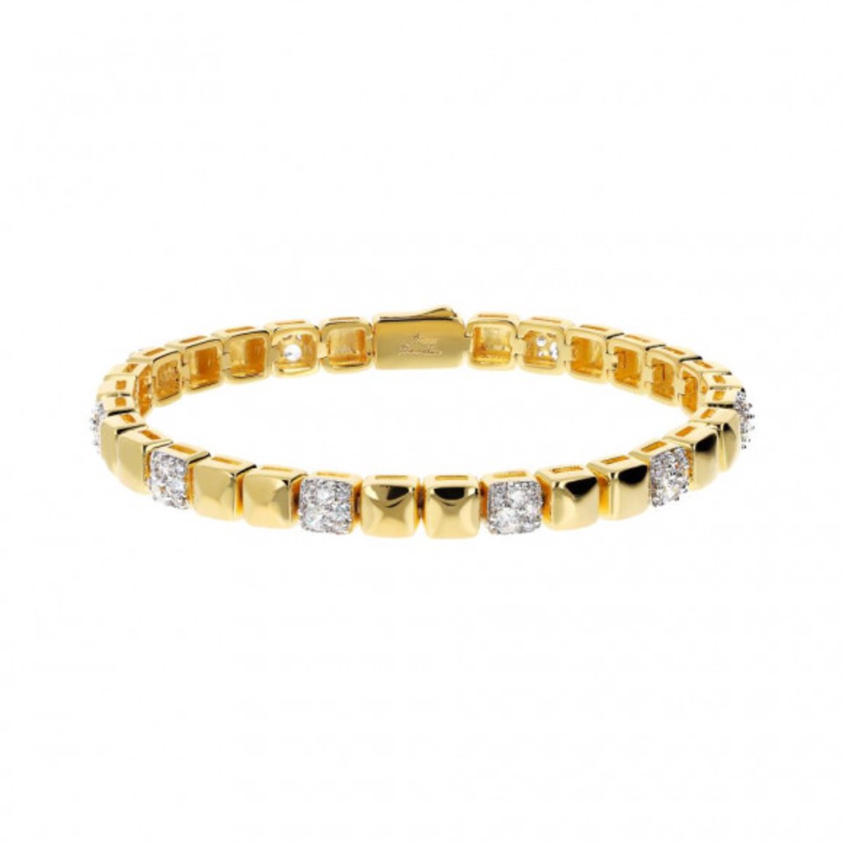 Bronzallure Golden-Mixed Pave' Bracelet WSBZ02460Y.WR Brons 18