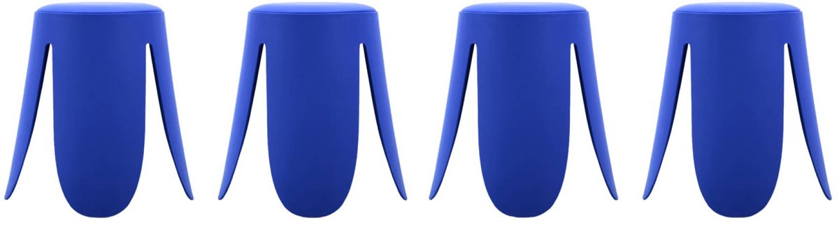 sweeek - Set van 4 stapelbare krukken in kunstleer, niki ø30 / 44 x h46cm