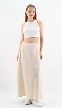 YesMooi - Effen Maxi Rok - %100 Katoen - Beige - L (40)
