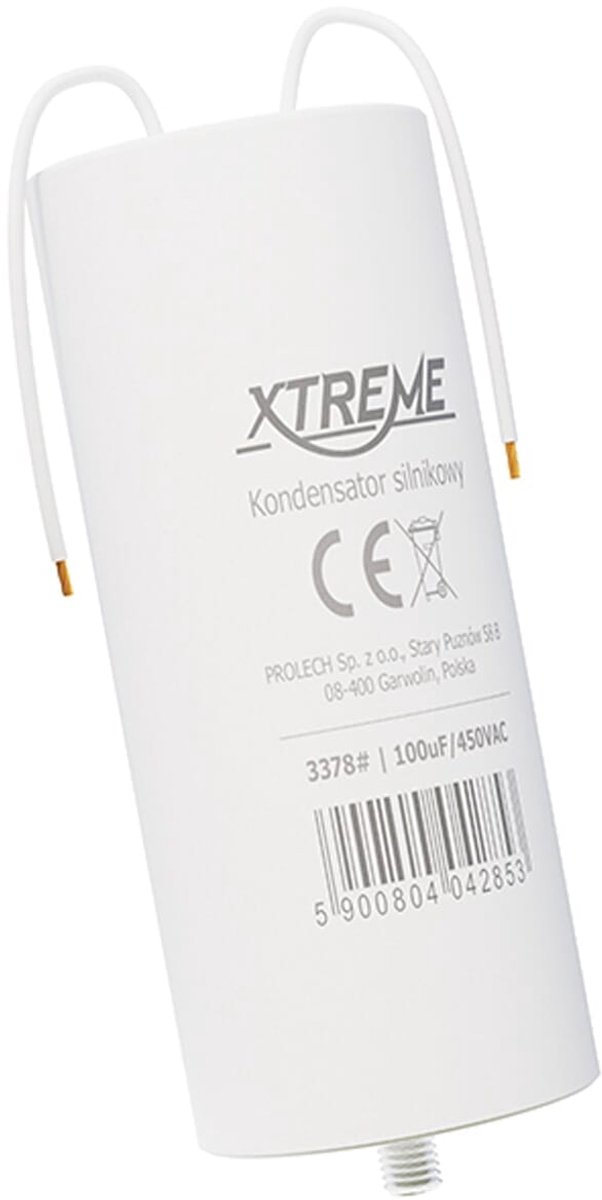 XTREME Motorcondensator 100µF 450V AC - Condensator met Kabels - Start/Bedrijf