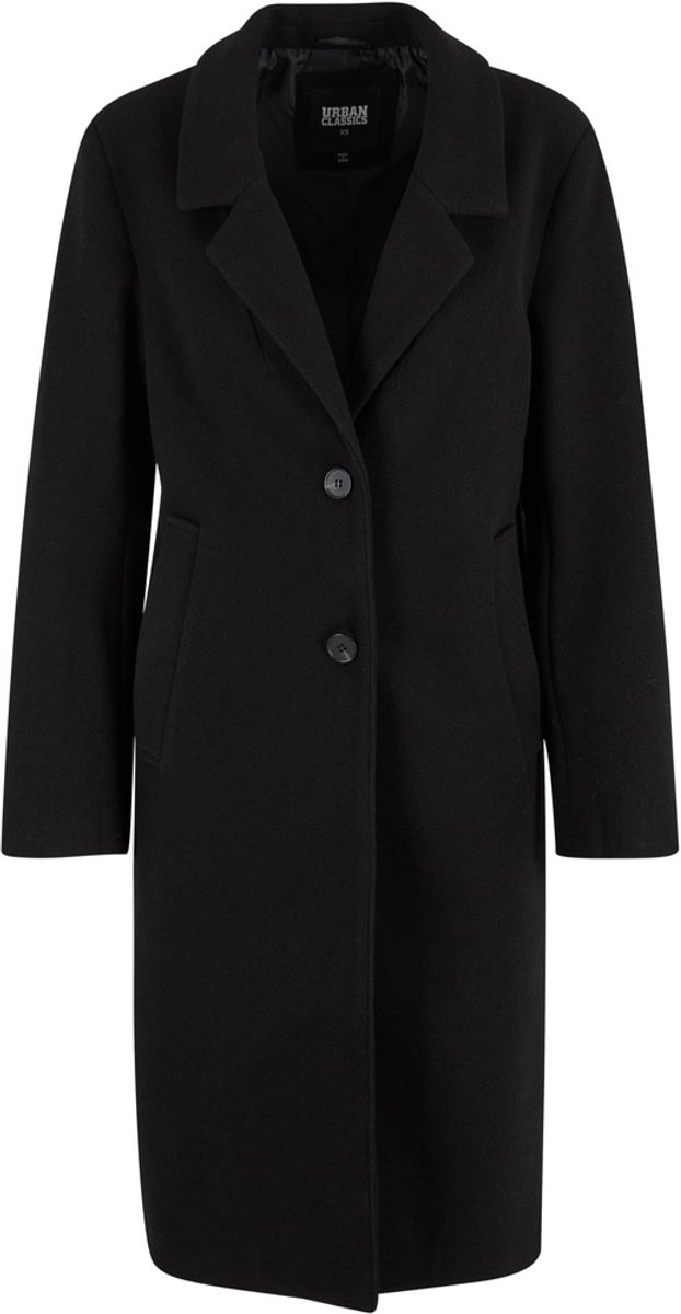 Urban Classics Ladies Basic Coat Lange jassen XS Polyester Basics Zwart