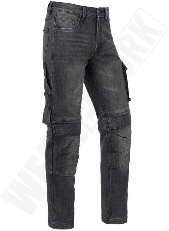 Pantalon de travail homme - jeans - travailleur - Rick - denim stretch noir - taille 40/34