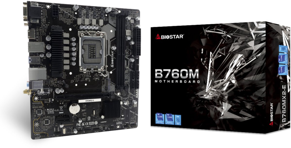 Biostar B760Mx2-E Moederbord Intel B760 Lga 1700 Micro Atx - afbeelding 2