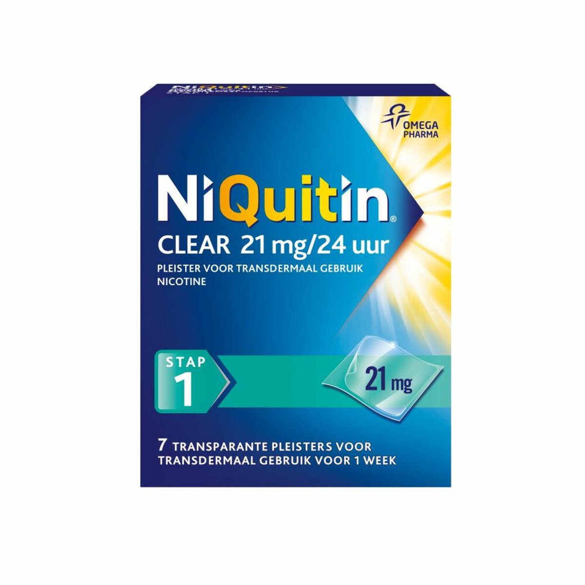 NiQuitin Clear Nicotinepleisters 21mg Stap 1 - 3 x 7 stuks