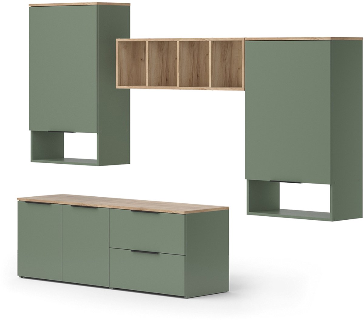 Vicco Wido Woonwand – 5 delen Groen