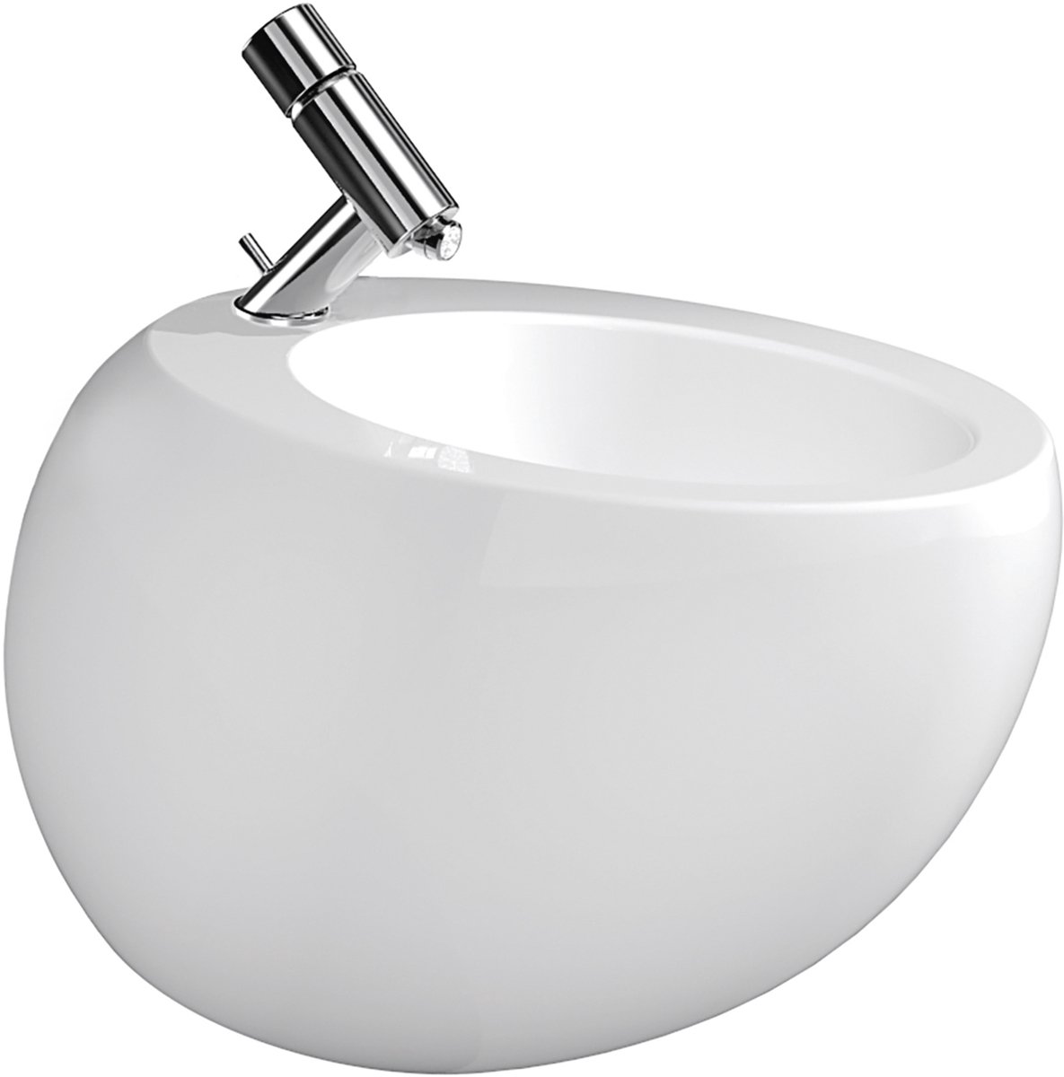 LAUFEN LF wandbidet ALESSI 585x390 1 krg. 2 zijdl. gaten v. wateraansl. LCC wit, H8309714003041