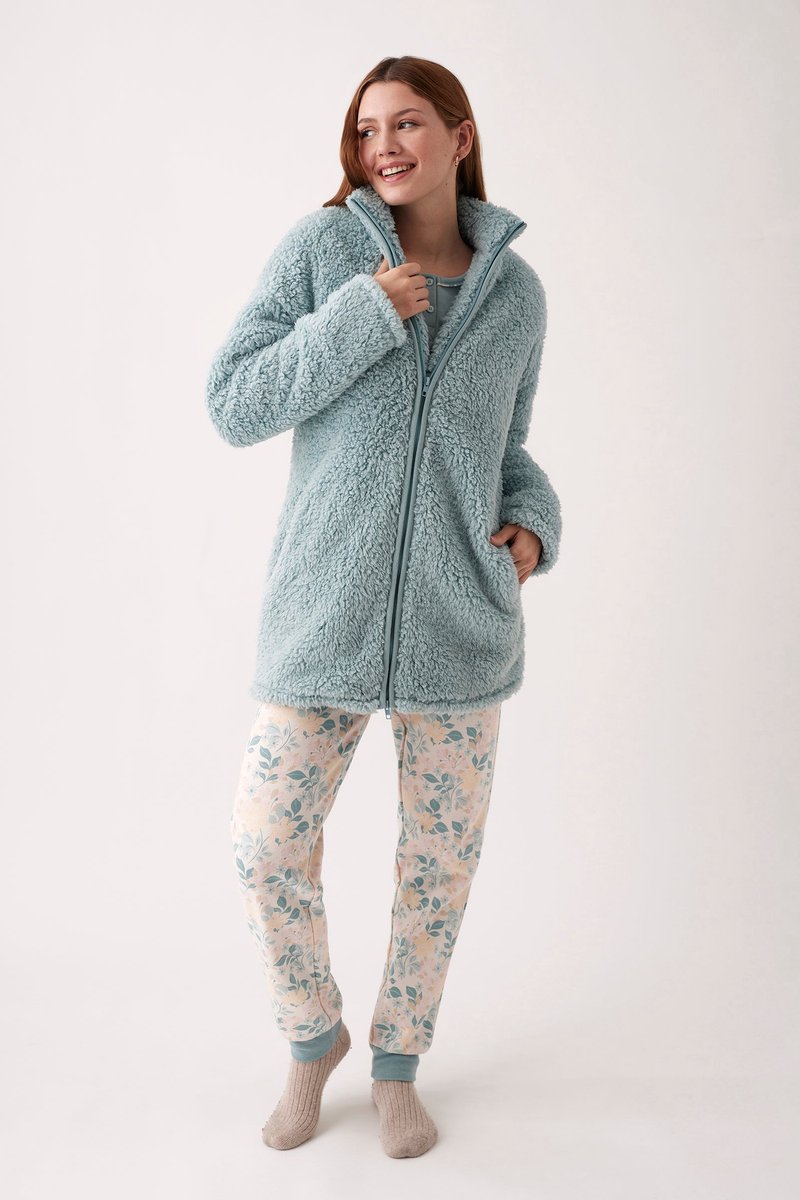 Promise - Pyjama Set Vintage - maat L - Blauw/Meerkleurig