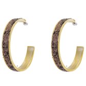 Behave Boucles d'oreilles pailletées couleur marron doré