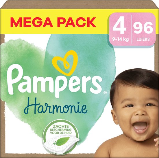 Pampers - Harmonie - Maat 4 - Mega Pack - 96 stuks - 9/14 KG
