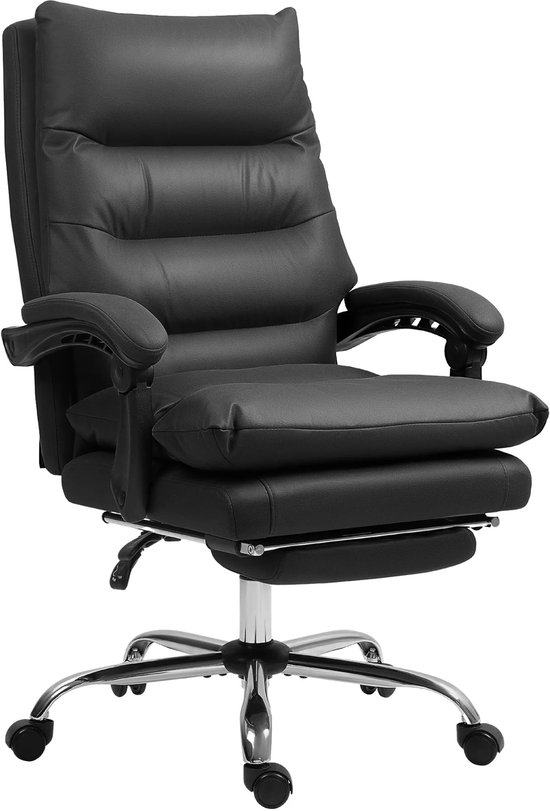 Vinsetto Bureaustoel Met Massage, Stoel Met VibratieMassage Grijs