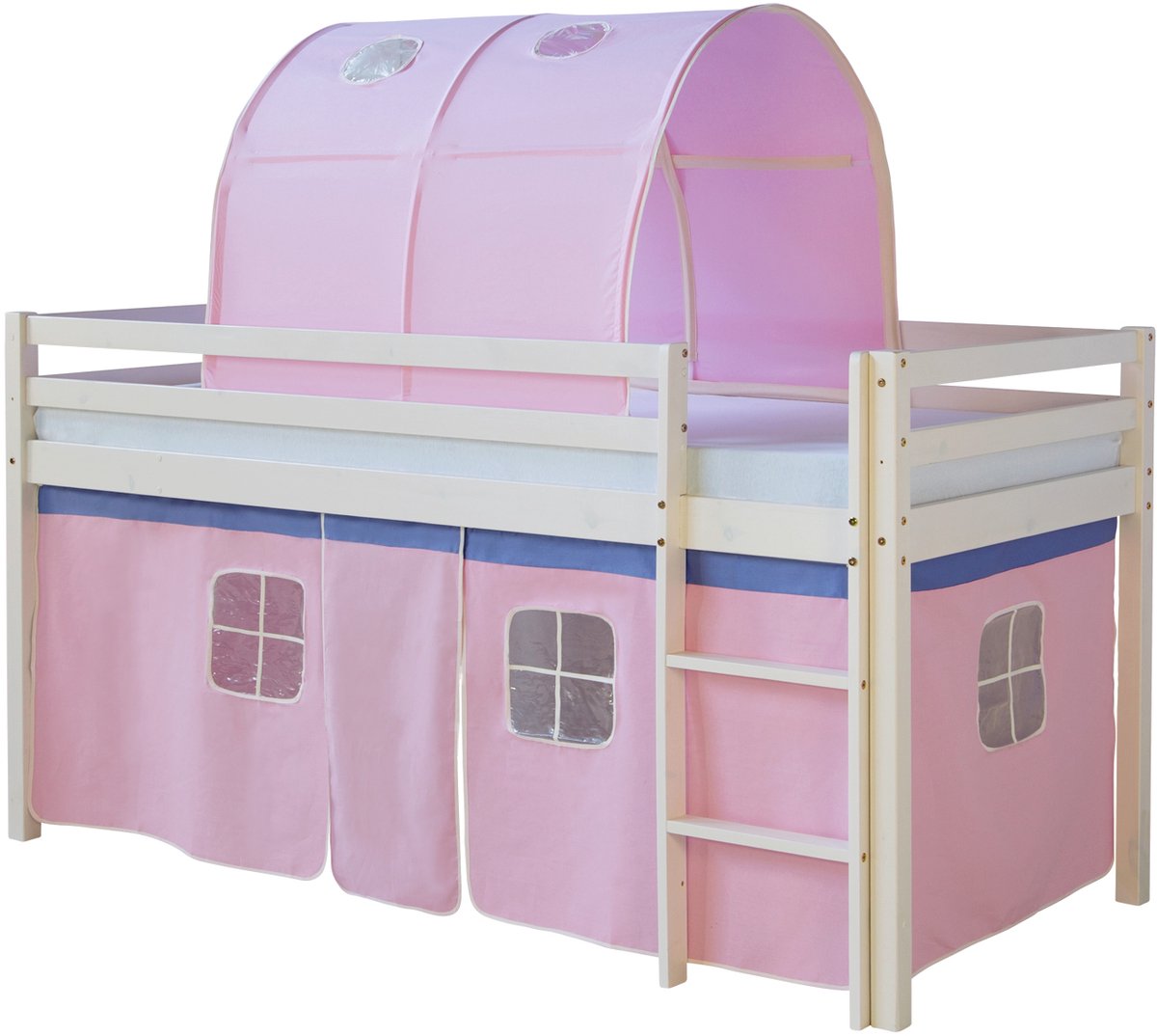 Homestyle4u Hoogslaper - 90x200 cm - Wit - Roze