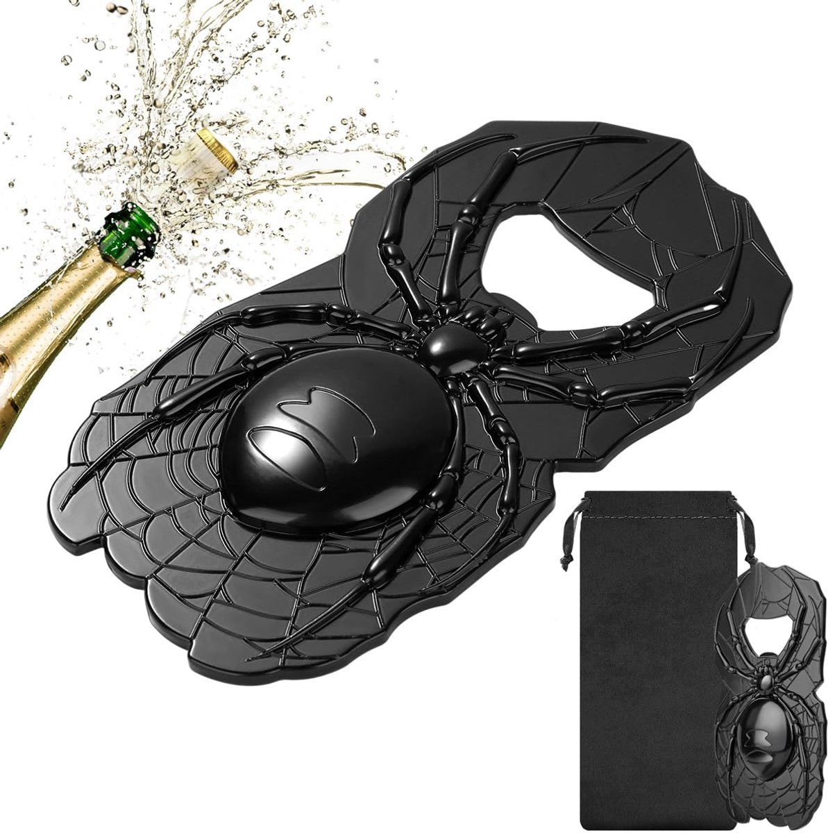 Ibenzoa® Decoratieve flesopener in de vorm van een spin voor bierliefhebbers